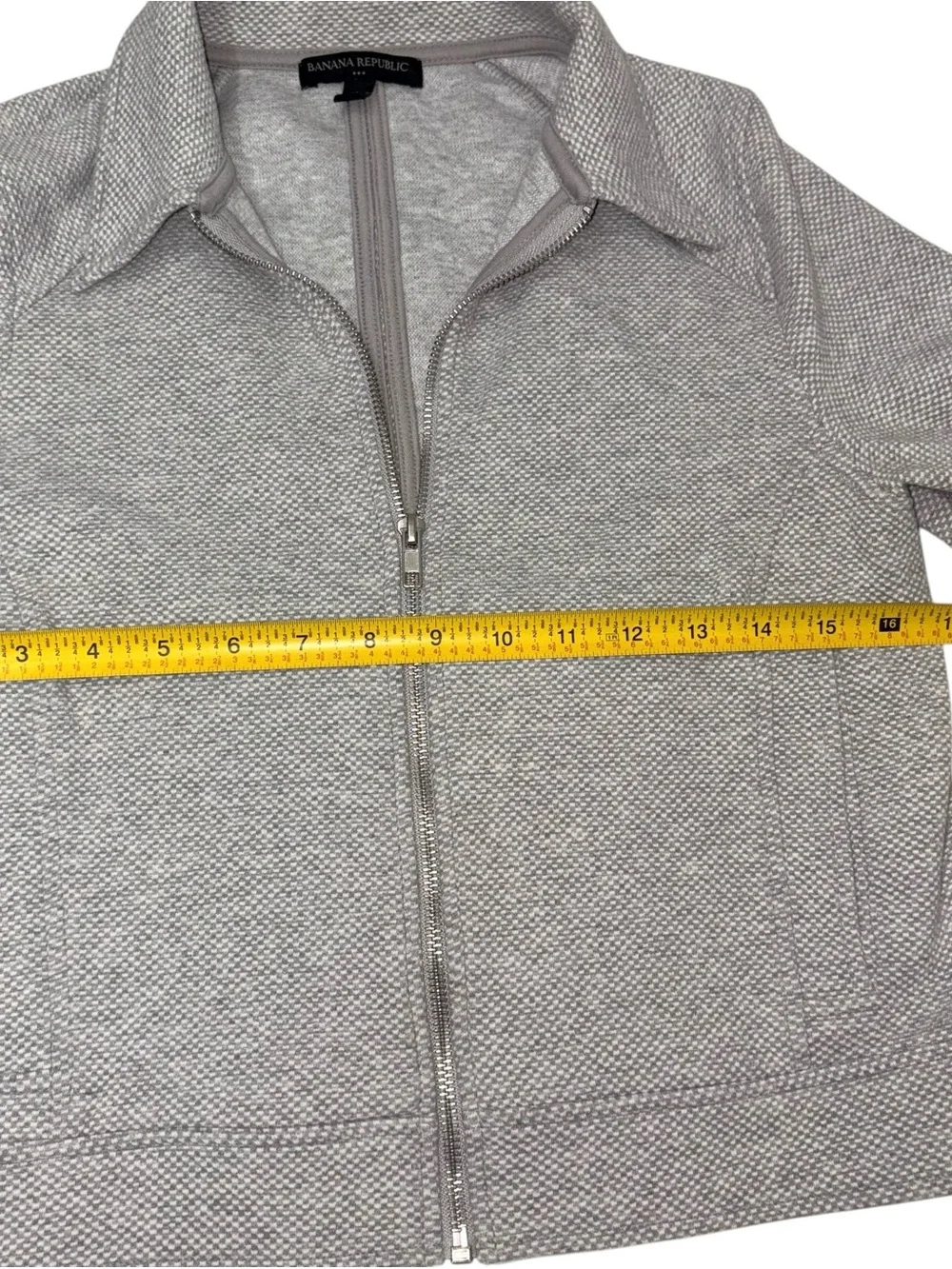 Banana Republic Light Gray Zip-Front Women's Jacket size Small